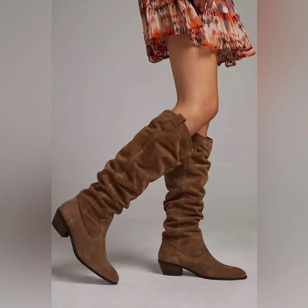 Anthropologie Tall Scrunch Boots NEW